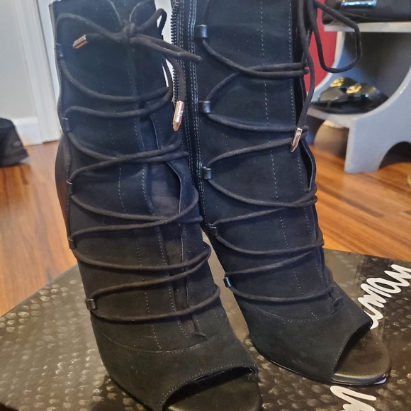 Sam Edelman Suede&Leather Strappy Boot-Heel 7.5 - Picture 3 of 9